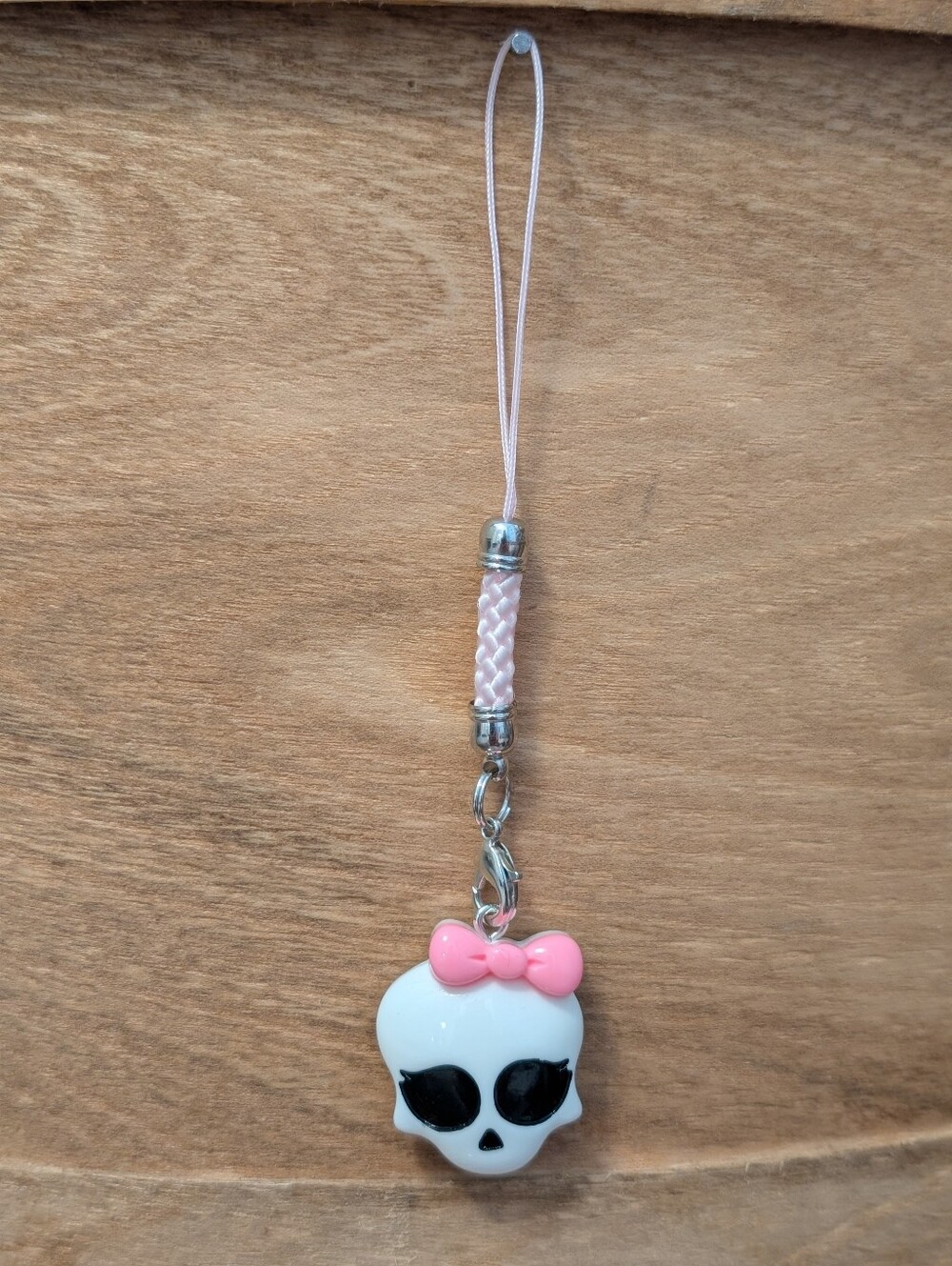 Halloween Pink Bow Skull Charm NEW